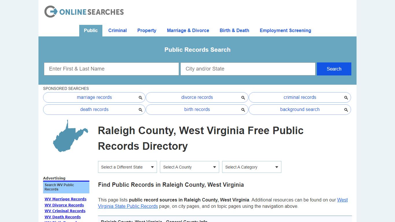 Raleigh County, West Virginia Public Records Directory