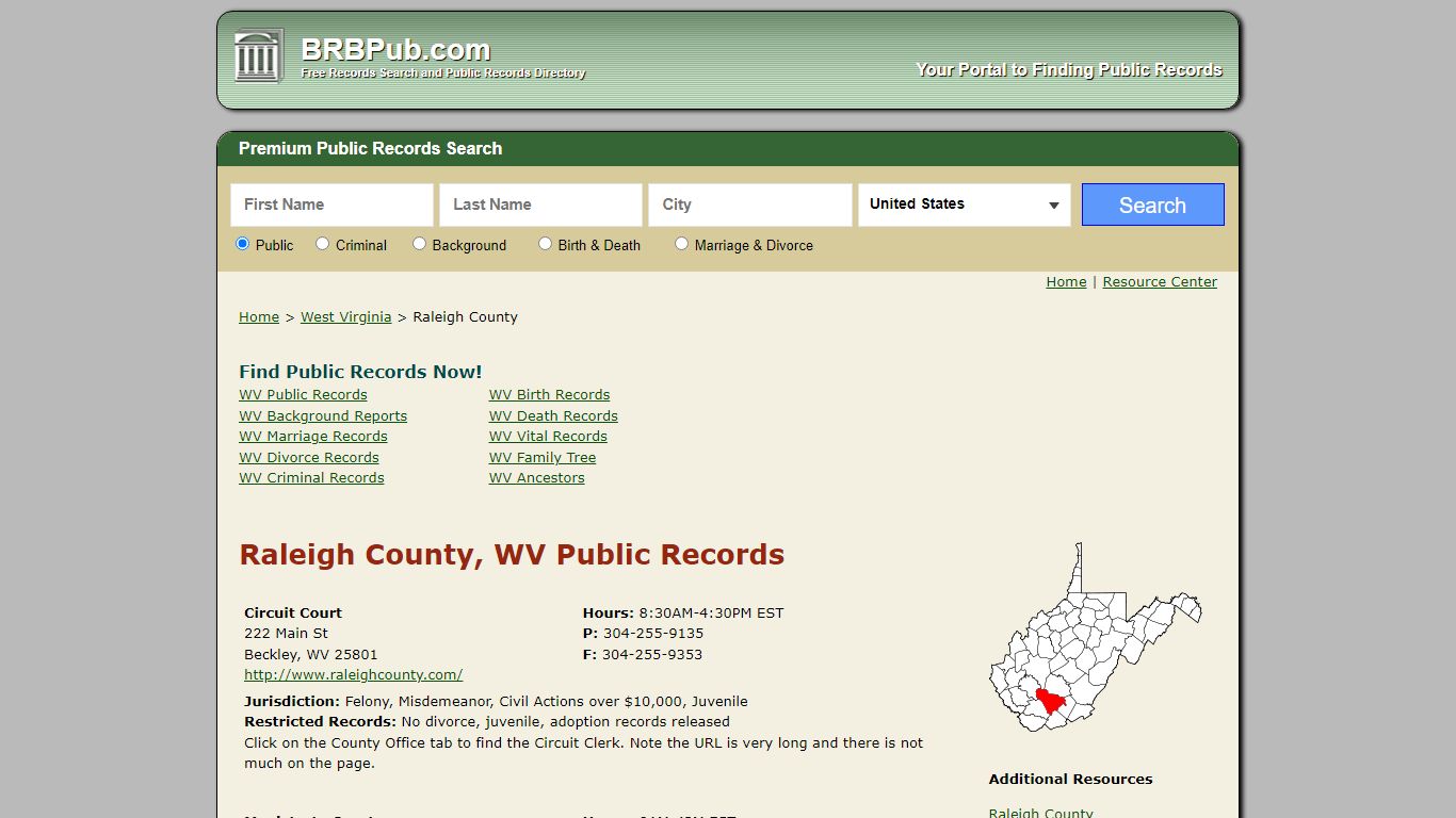 Raleigh County Public Records | Search West Virginia Government Databases