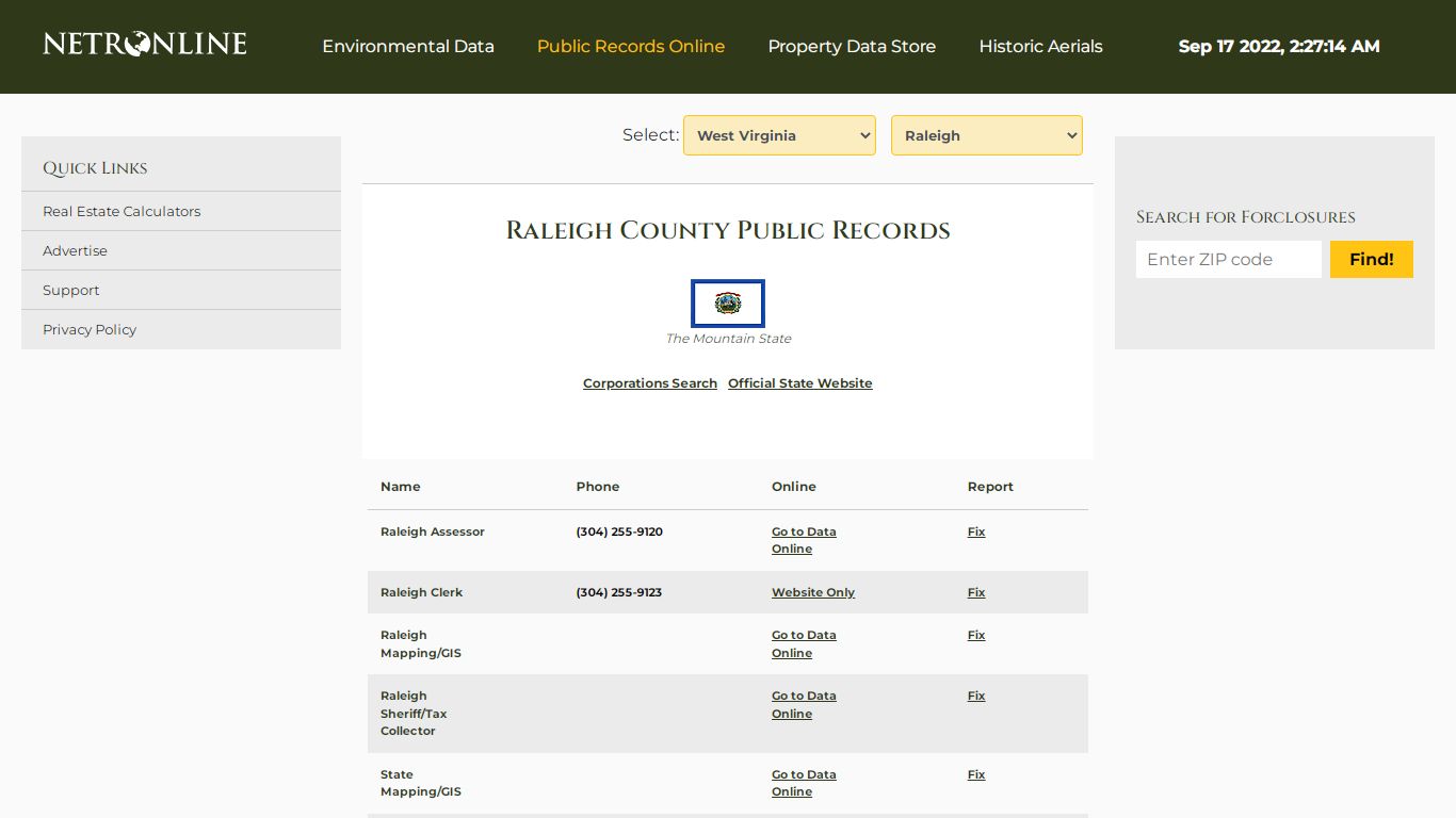 Raleigh County Public Records - NETROnline.com